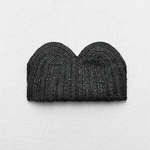 Zara Black Crochet Corset Top Size Small